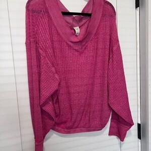 We The Free Vibrant Pink Knit Top